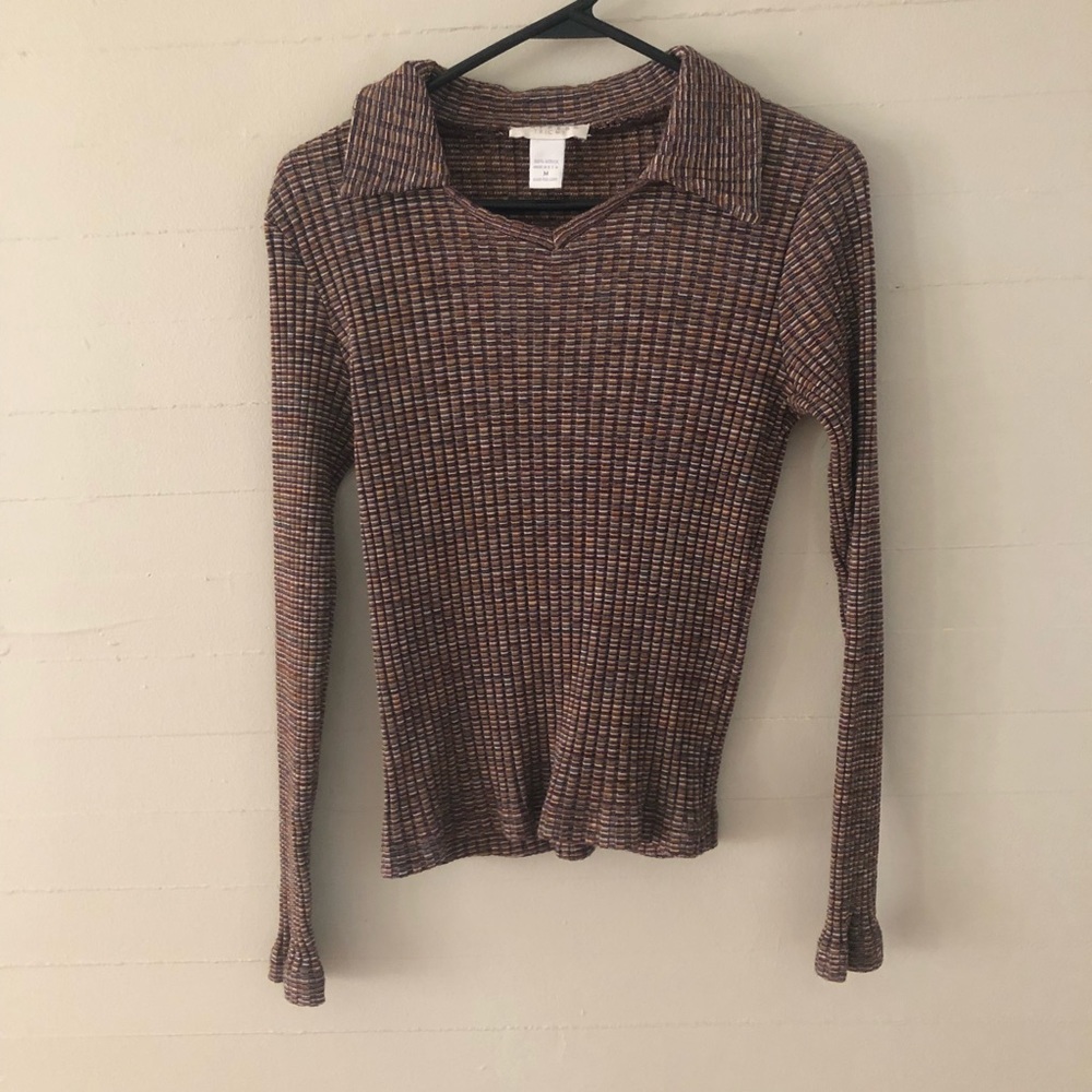 Vintage Colorful Ribbed Sweater SZ M